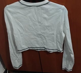 Camiseta blanca manga larga palmera