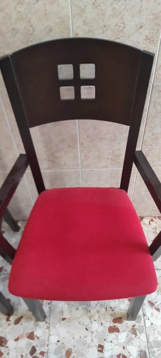 Juego de 6 Sillas Comedor Madera Rojas