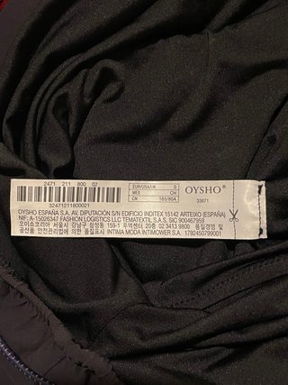Bañador Oysho Negro Escote V Talla S