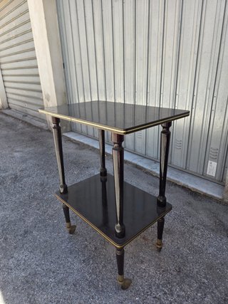 Tavolino bar nero e oro con ruote