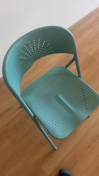 Silla plegable metal verde
