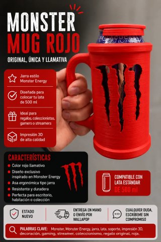 JARRA MONSTER 3D – VARIOS COLORES DISPONIBLES