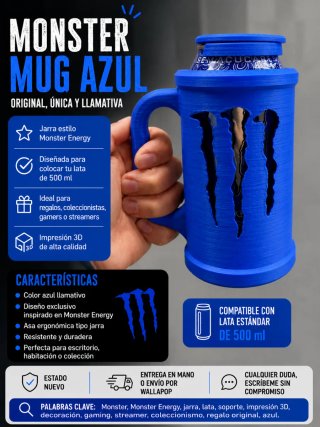 JARRA MONSTER 3D – VARIOS COLORES DISPONIBLES