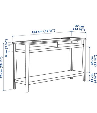 Consola Liatorp IKEA Blanca y Gris