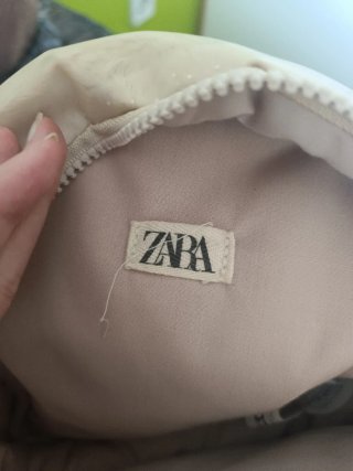 Mochila Zara Glitter Beige y Plateada