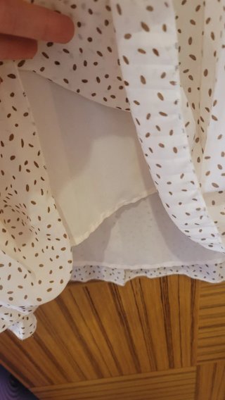 Vestido Zara plisado crema topos