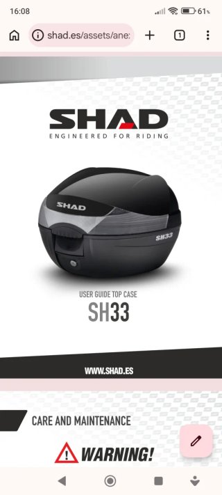 Baúl Shad SH33 Top Case