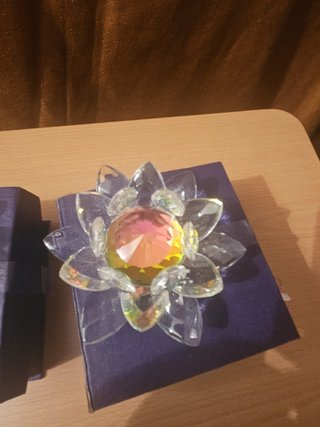 Figuras de Cristal Flor Loto Multicolor
