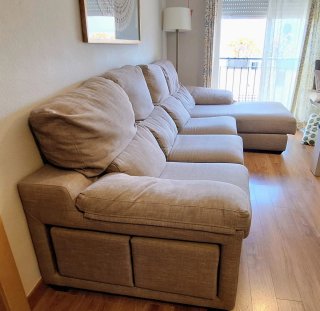 Sofá chaise longue 4 plazas extensible