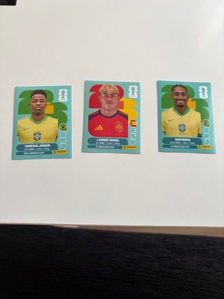 Cromos Mundial 2026: Vinícius, Lamine, Raphinha