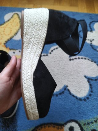 Cuñas negras sandalias talla 36