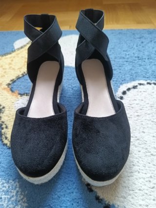 Cuñas negras sandalias talla 36
