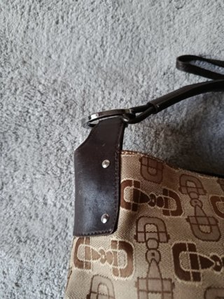 Borsa Gucci Vintage Pelle Tela Beige