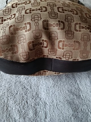 Borsa Gucci Vintage Pelle Tela Beige