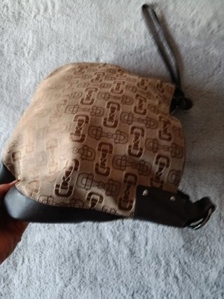 Borsa Gucci Vintage Pelle Tela Beige