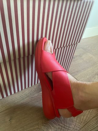Sandalias Camper Rojas Mujer Piel