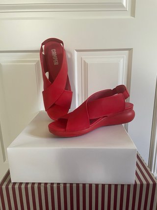 Sandalias Camper Rojas Mujer Piel