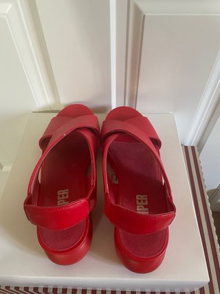 Sandalias Camper Rojas Mujer Piel