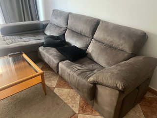 Sofá modular 3/4 plazas con chaise longue + 2 puf