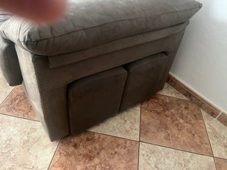 Sofá modular 3/4 plazas con chaise longue + 2 puf