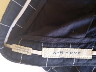 Pantalón corto azul a cuadros