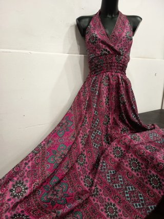 Vestido largo estampado verano