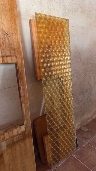 Cristal puerta antigua ámbar texturizado