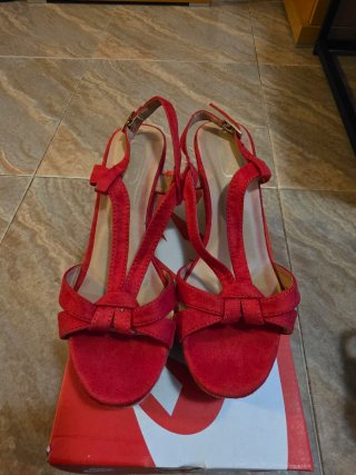 Sandalias cuña rojas talla 38
