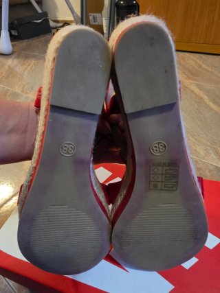 Sandalias cuña rojas talla 38