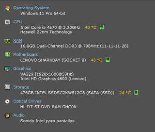 PC Lenovo i5 16GB RAM 500GB SSD