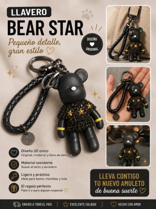 Llavero Oso Bear Star Diseño Original