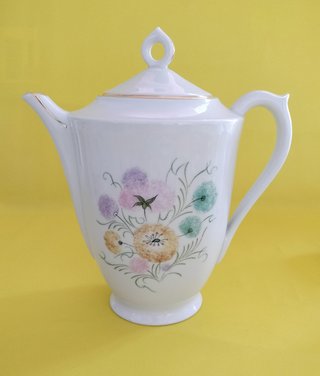 Juego de café Limoges porcelana floral