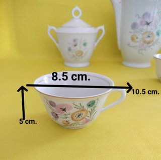 Juego de café Limoges porcelana floral
