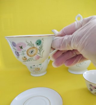 Juego de café Limoges porcelana floral