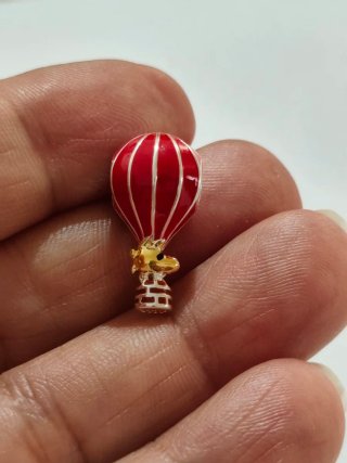 Charm Snoopy Globo Aerostático Plata de Ley