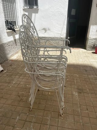 Sillas de jardín apilables de metal