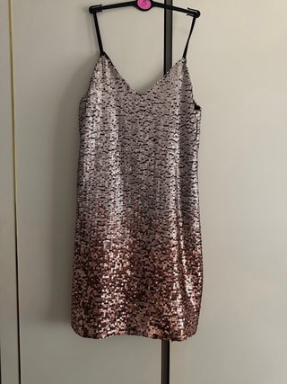 Vestido lentejuelas oro y rosa Talla XS