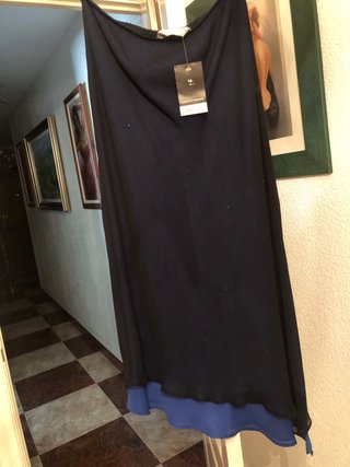 Falda larga gasa dos colores sin estrenar, con bri