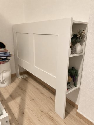 Cabecero IKEA BRIMNES Blanco con Estantes
