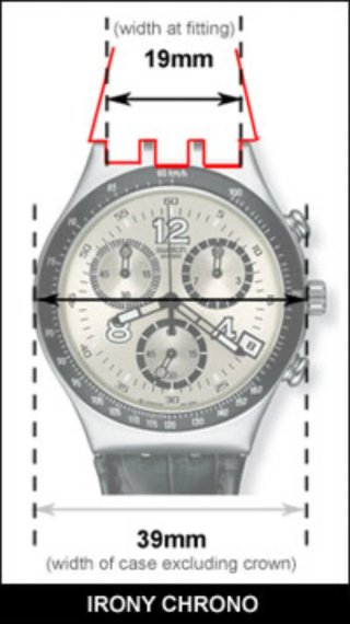 Correa Swatch Irony chrono 19mm marrón