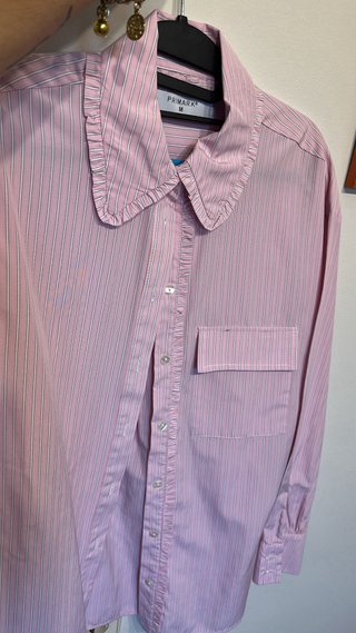 Conjunto Blusa Beige y Pantalón Lunares