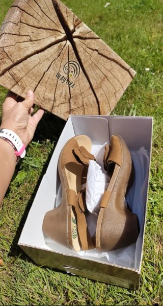 Sandalias Mayka cuero natural artesana 40