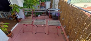Mesa y 3 Sillas Terraza Plegables
