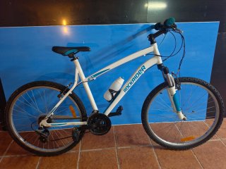 Bicicleta Rockrider S1 Blanca y Azul