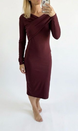 Vestido largo Zara burdeos Talla M