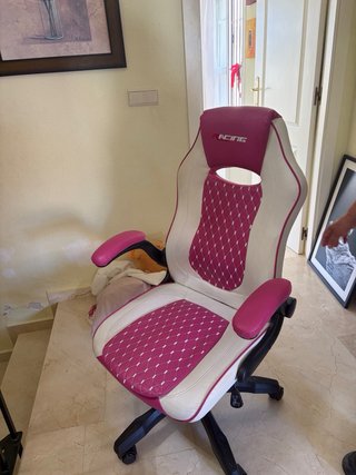 Silla Gamer RACING Rosa y Blanca
