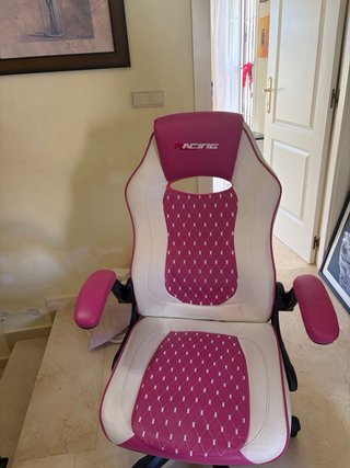 Silla Gamer RACING Rosa y Blanca