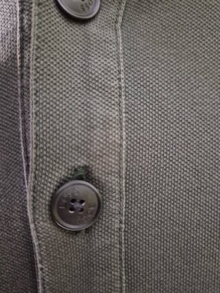 Polo BOSS manga larga verde S