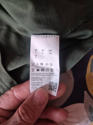 Polo BOSS manga larga verde S