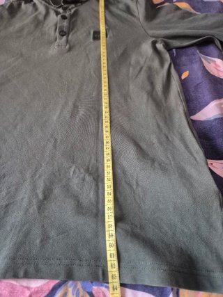 Polo BOSS manga larga verde S